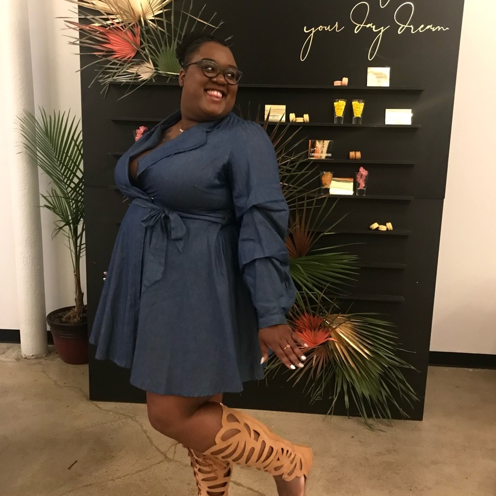 3x, denim dress